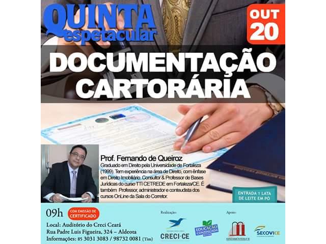 Palestra sobre Documentação Cartorária Imobiliária em Fortaleza